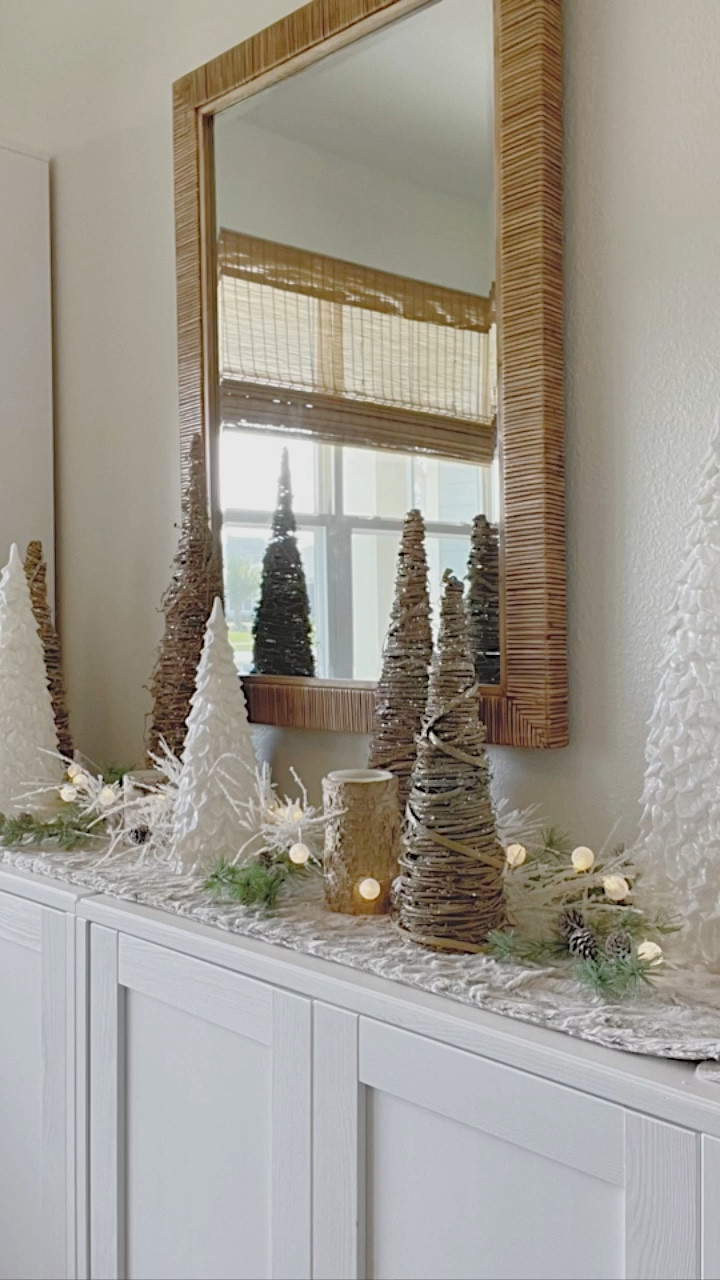 Christmas console styling, holiday decor, Christmas decor, holiday home inspo, home inspiration, world market, 

#LTKhome #LTKHoliday #LTKstyletip