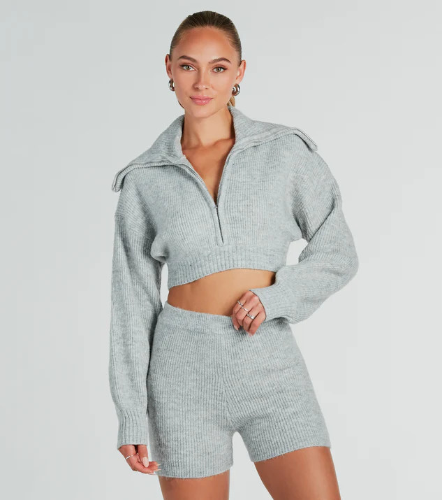 Laid-Back Chic Collared Cropped Sweater | Windsor Stores