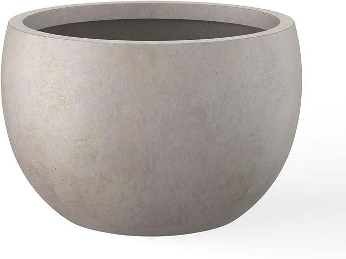 Kante 11.8" Dia Round Concrete Planter, Outdoor/Indoor Large Bowl Plant Pots with Drainage Hole a... | Amazon (US)
