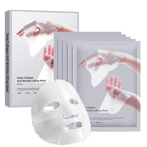 ONMYLOVIN 5 Pack Deep Collagen Face Mask, Bio-Collagen Korean Overnight Hydrogel Mask, Anti Wrinkle Firming Lifting Korean Collagen Films for Improve Skin Elasticity, Firming And Moisturizing | Amazon (US)