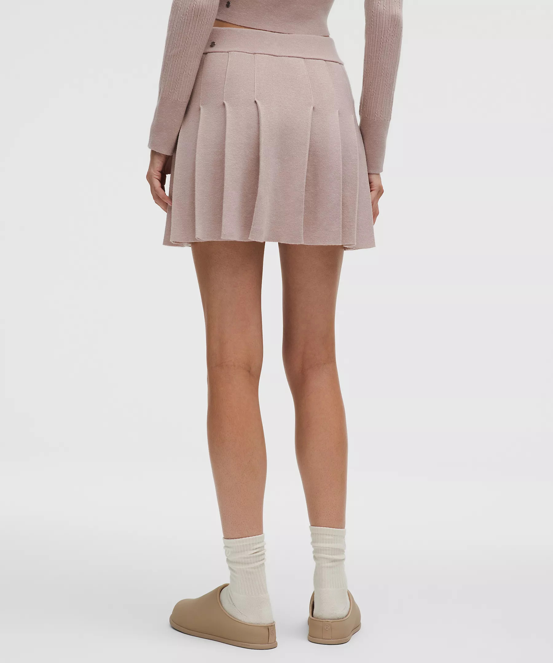 Ribbed Merino Wool Mid-Rise Pleated Skirt | Lululemon (US)