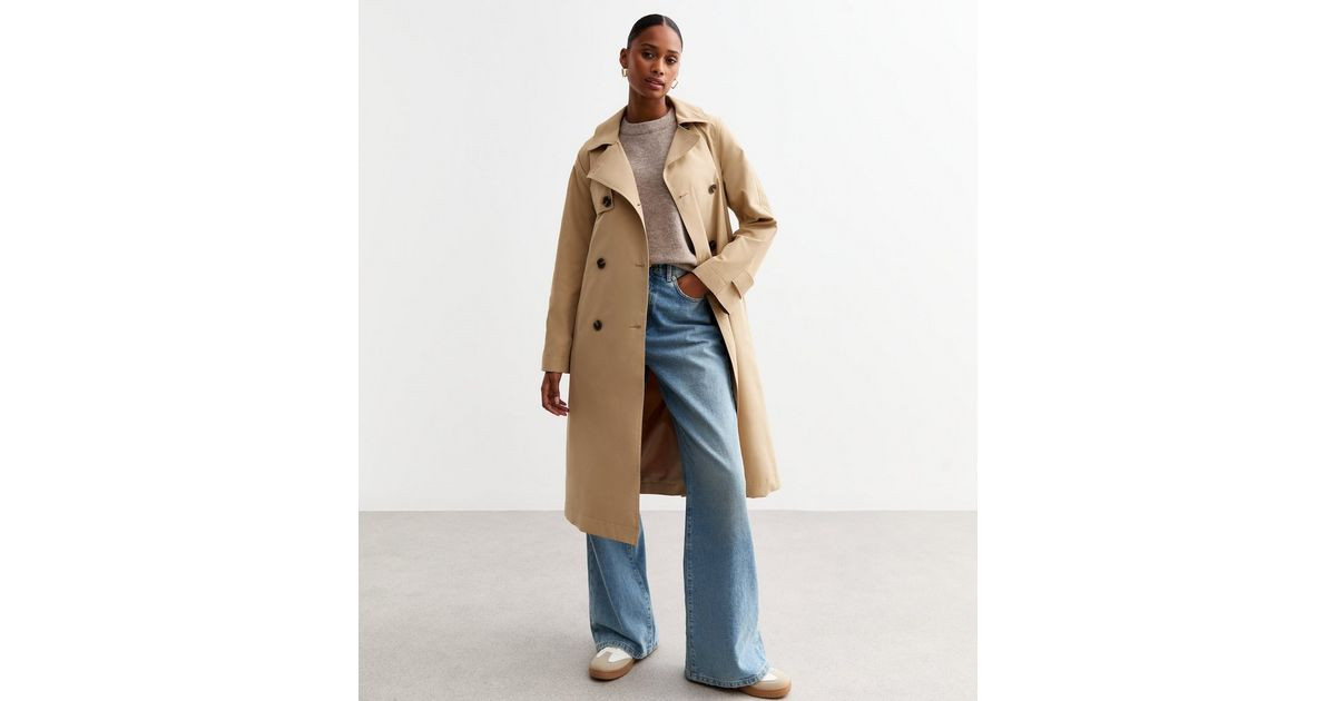 Stone Double Breasted Mac | New Look | New Look (UK)