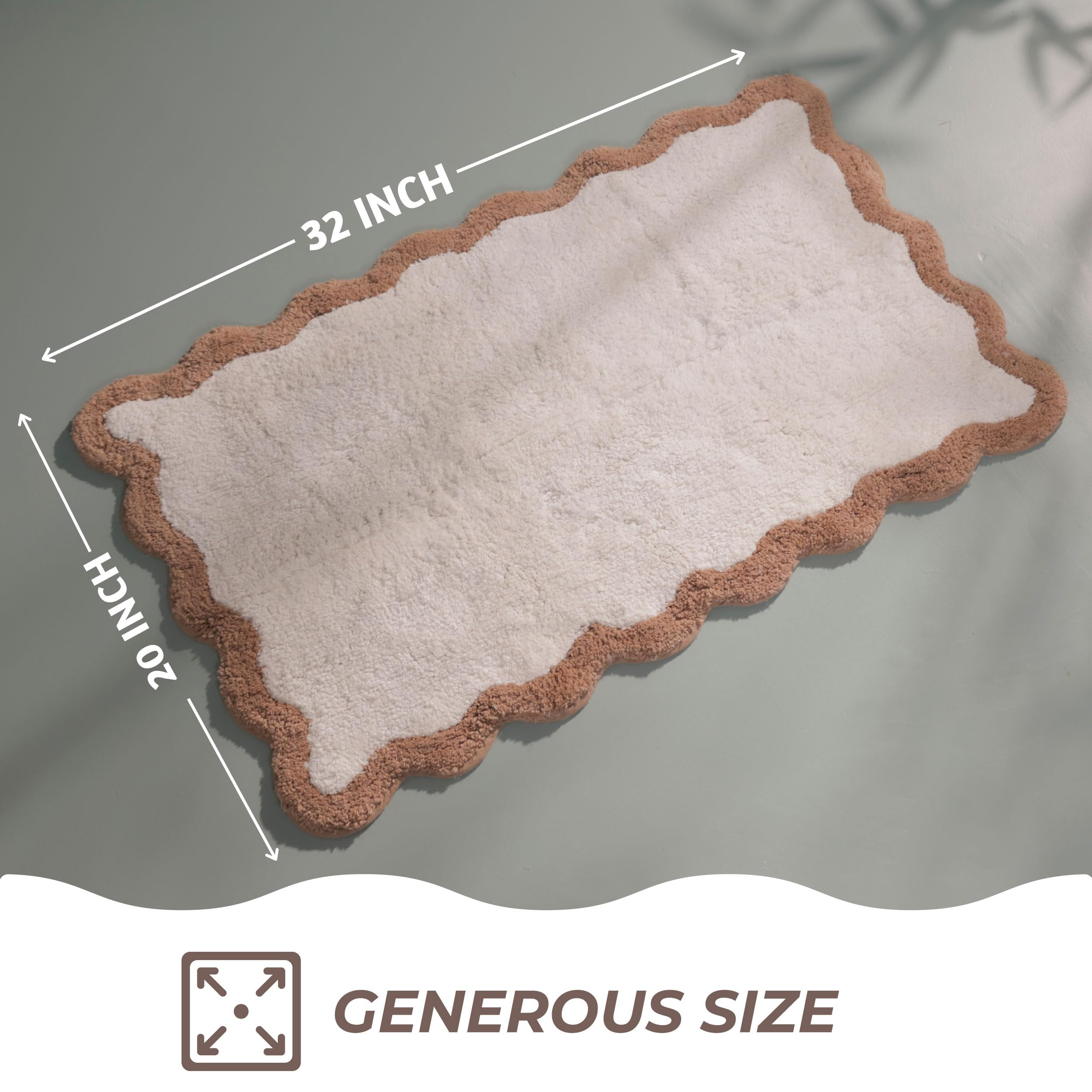 Folkulture Bathroom Rug | (32 X 20) Bath Mats for Bathroom-Décor | 100% Cotton Beige Bath Rug | ... | Amazon (US)