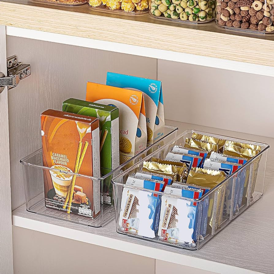 Vtopmart 8 Pack Food Storage Organizer Bins, Clear Plastic Bins for Pantry, Kitchen, Fridge, Cabi... | Amazon (US)