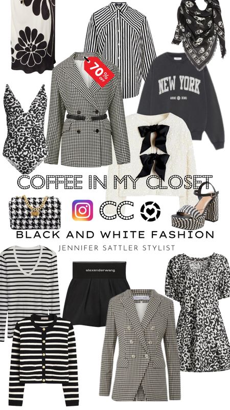 Black and white fashion takes more room in my closet than any other category but I’ll never stop buying more!  It makes inexpensive pieces look expensive and justifies the ones that are. Black and white pieces work with any style from bold to minimalistic.  Here are some of my all time favorites, new finds, and selects on SALE now. 

WATCH THE LIVE STYLING SESSION ON INSTAGRAM CLOSET CHOREOGRAPHY 

#coffeeinmycloset 

#LTKstyletip