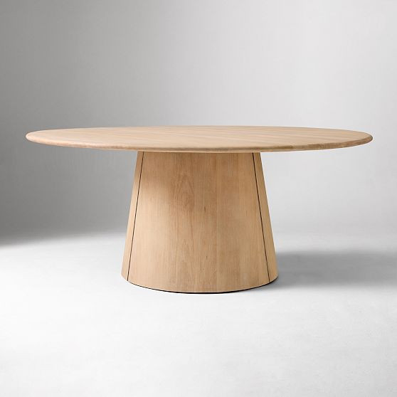 Anton Solid Wood 72"" Round Dining Table, Cerused White | West Elm (US)