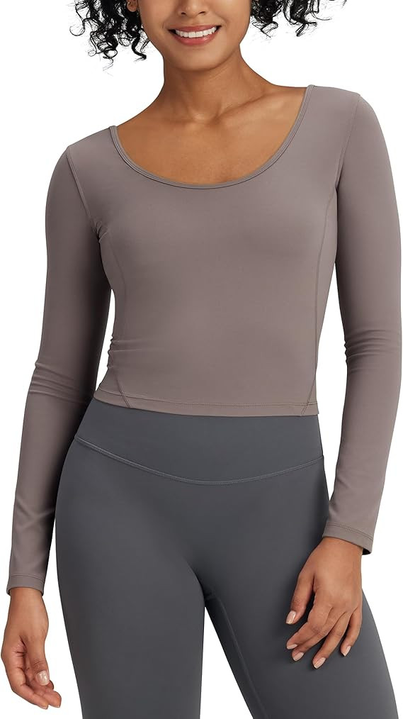 G4Free Barefeel Active Long Sleeve Workout Tops for Women Slim Fitted Athletic Yoga Basic Tight S... | Amazon (US)
