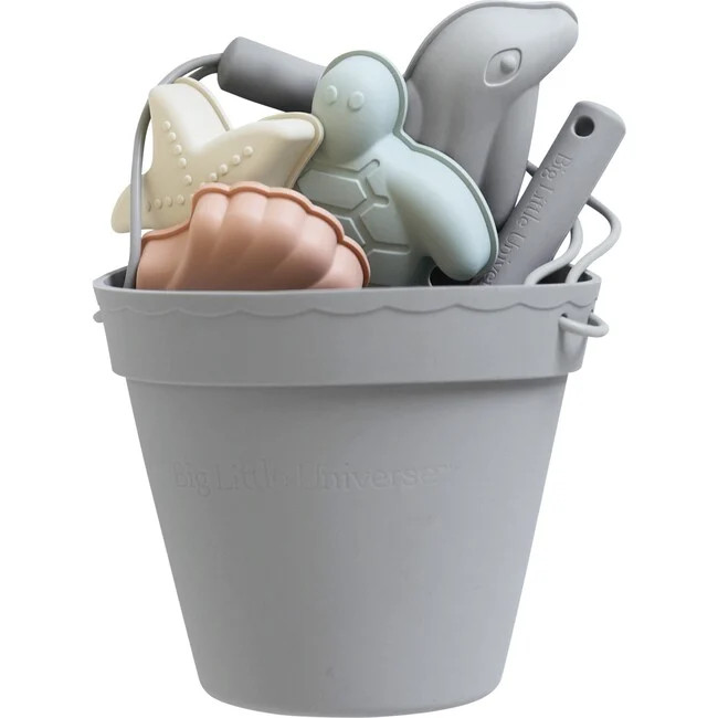Food-Grade Silicone Beach Bucket Set, Grey - Kids Toys | Big Little Universe from Maisonette | Maisonette