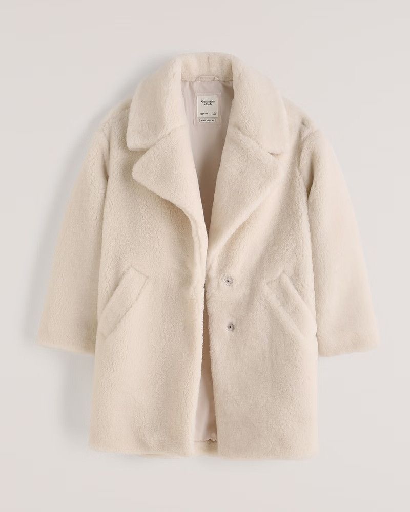 A&F White Teddy Coat | Faux Fur Coat | Winter Coat | winter outfit women | womens winter outfits | Abercrombie & Fitch (US)