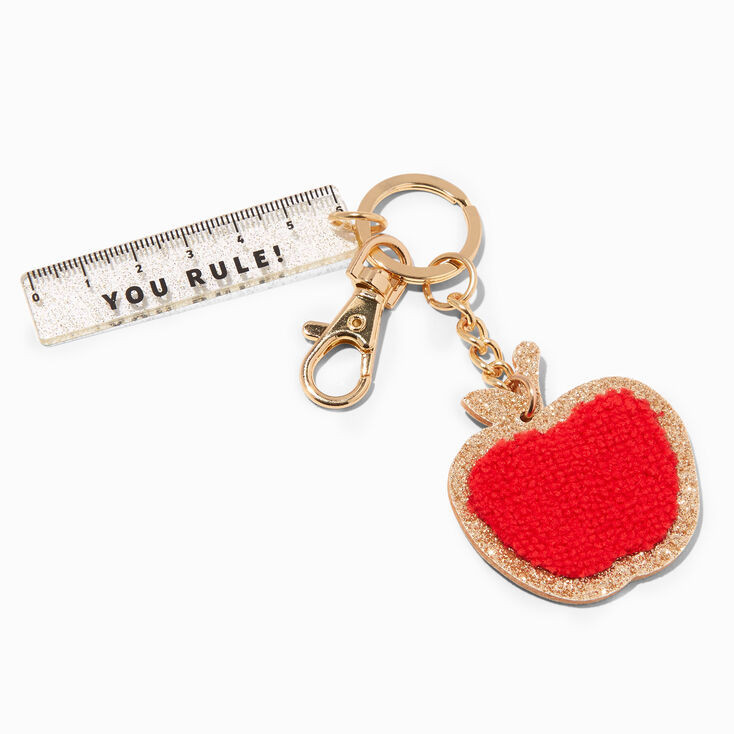 "You Rule" Red Apple Teacher Keychain | Claire's (US)