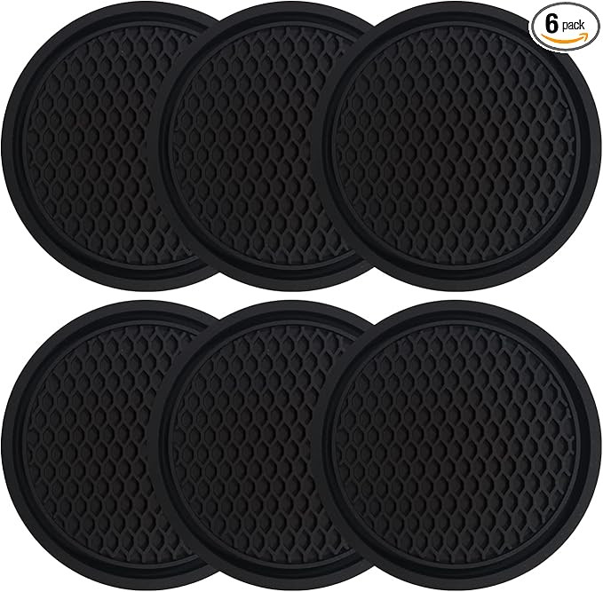 Car Cup Holder Coaster, 6 Pack Universal Auto Anti Slip Cup Holder Insert Coaster, Car Interior A... | Amazon (US)