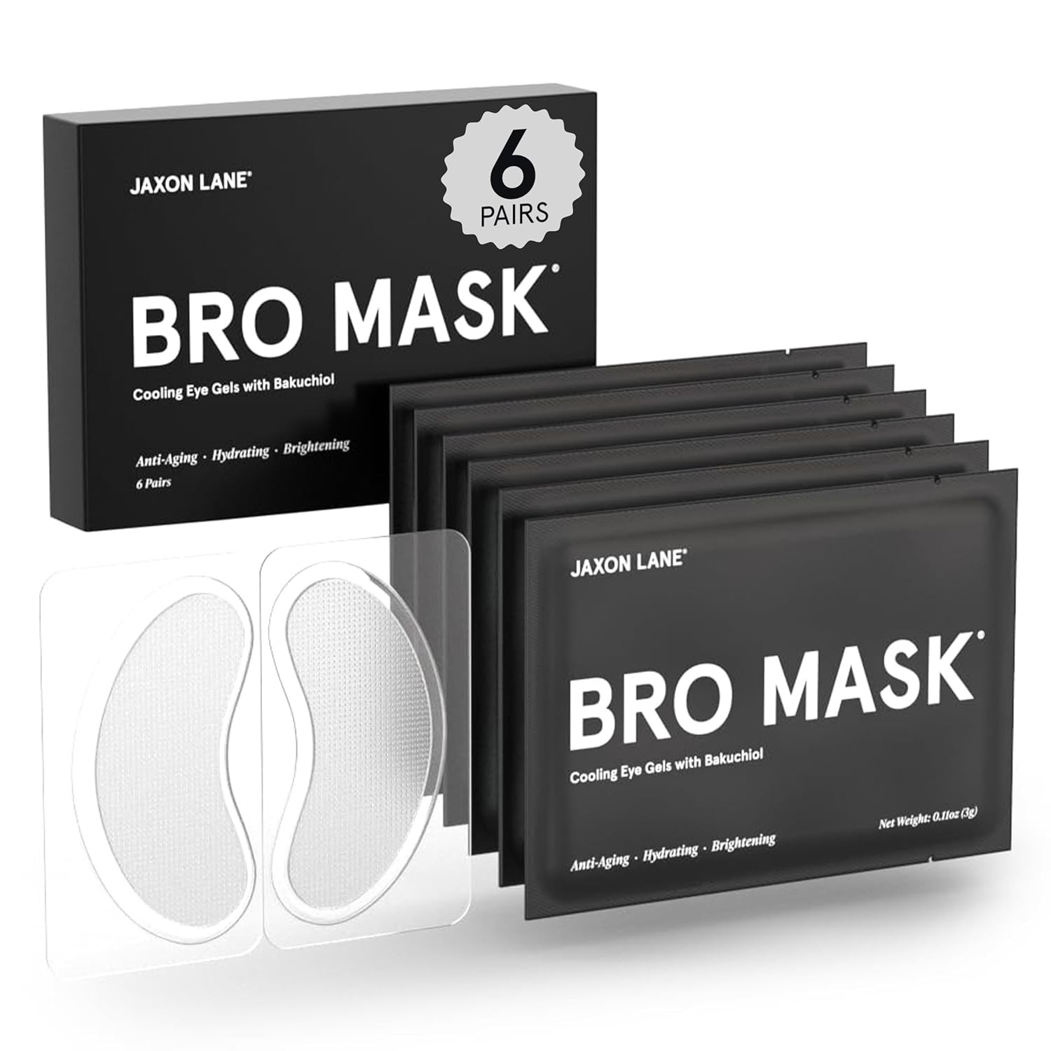 BRO MASK Under Eye Patches for Men Skin Care | Cooling Eye Masks for Dark Circles and Puffiness, ... | Amazon (US)