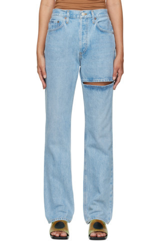 AGOLDE
                 
                Blue Lana Vintage Straight Jeans
                
      ... | SSENSE