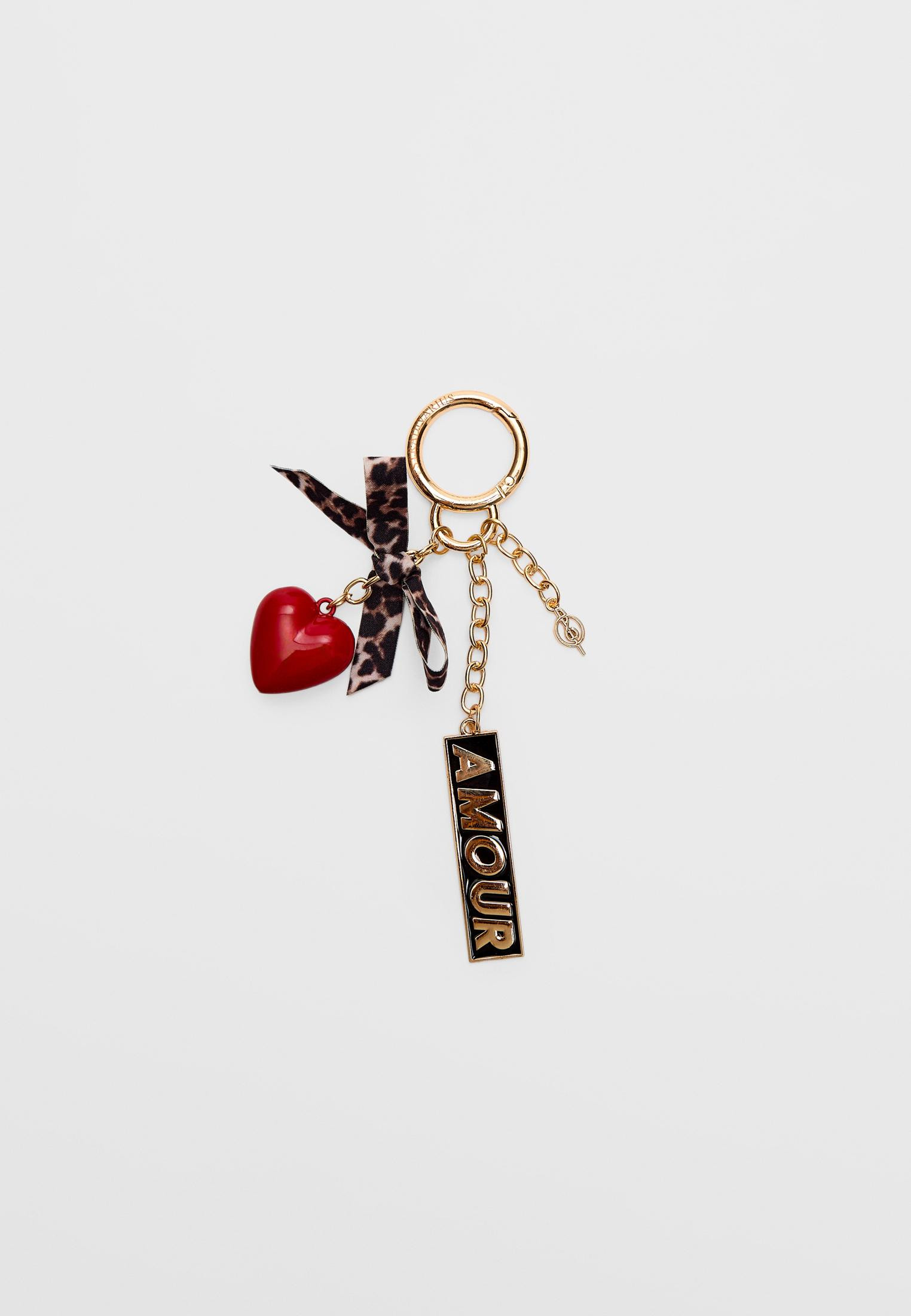 Heart and bow key ring - Women's fashion | Stradivarius United Kingdom | Stradivarius (UK)