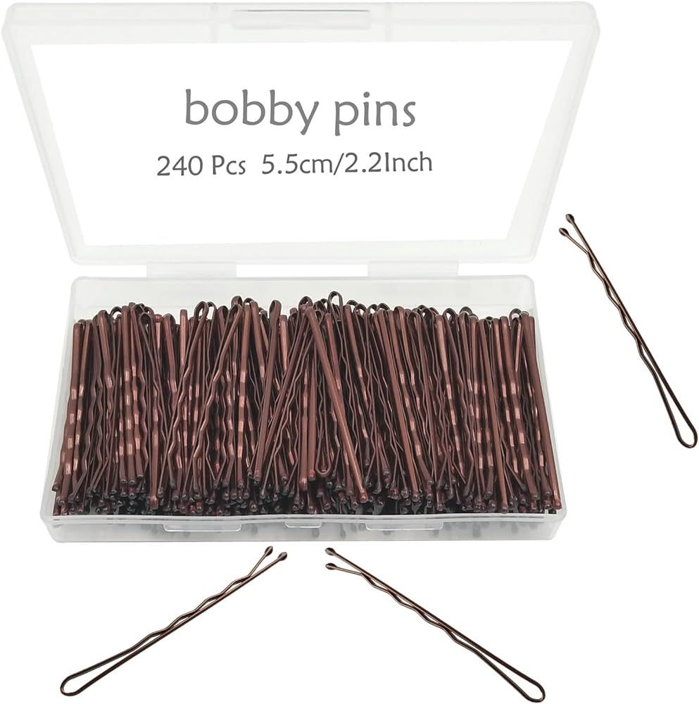 Bobby Pins Brown, 240 Count 2.2 Inch Hair Pins With Cute Box, Premium Bobby Pin For Kids, Girls A... | Amazon (US)