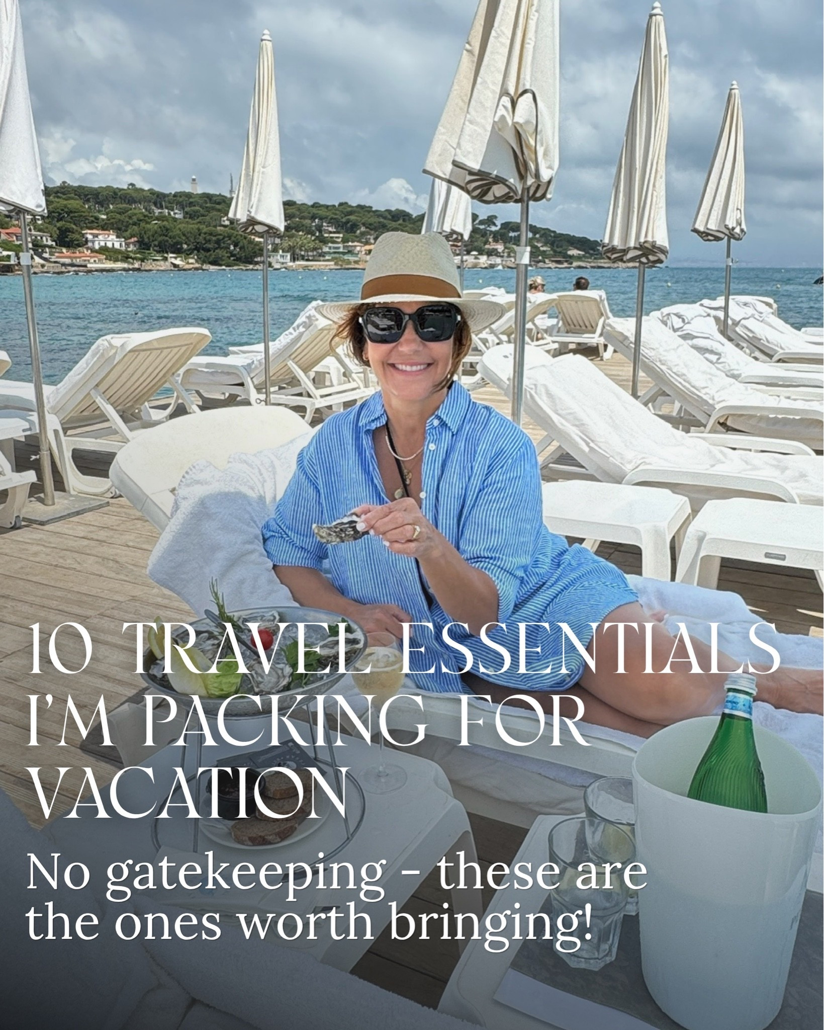 10 travel essentials I never go without! ✈️🏝️Here’s what I pack when I want to look chic, but stay comfortable. 

If you have a trip coming up, these must-haves belong in your bags!! These are the finds I tell all my friends to buy for their upcoming travel. They’re also the ones that will have people stopping you to ask “where did you get that?!” (Trust me … I know!) 😉

Everything from my favorite swimsuit to the luggage I swear by to the shoes I can’t stop wearing … I won’t board a flight without these!! 

Here’s my top 10:
- Miramar travel jeans
- packable hat
- travel steamer
- under $100 linen dress
- Amazon beaded sandals
- travel robe
- Lodge pants
- tripod
- travel razor
- Beis weekender bag

More honorable mentions:
- pill case
- toiletry bag
- Apple headphones
- portable charger
- raffia clutch
- luggage set
- favorite swimsuit
- lace coverup
- monogram bag
- swimsuit coverup set
- travel perfume

#LTKOver40 #LTKTravel #LTKootd