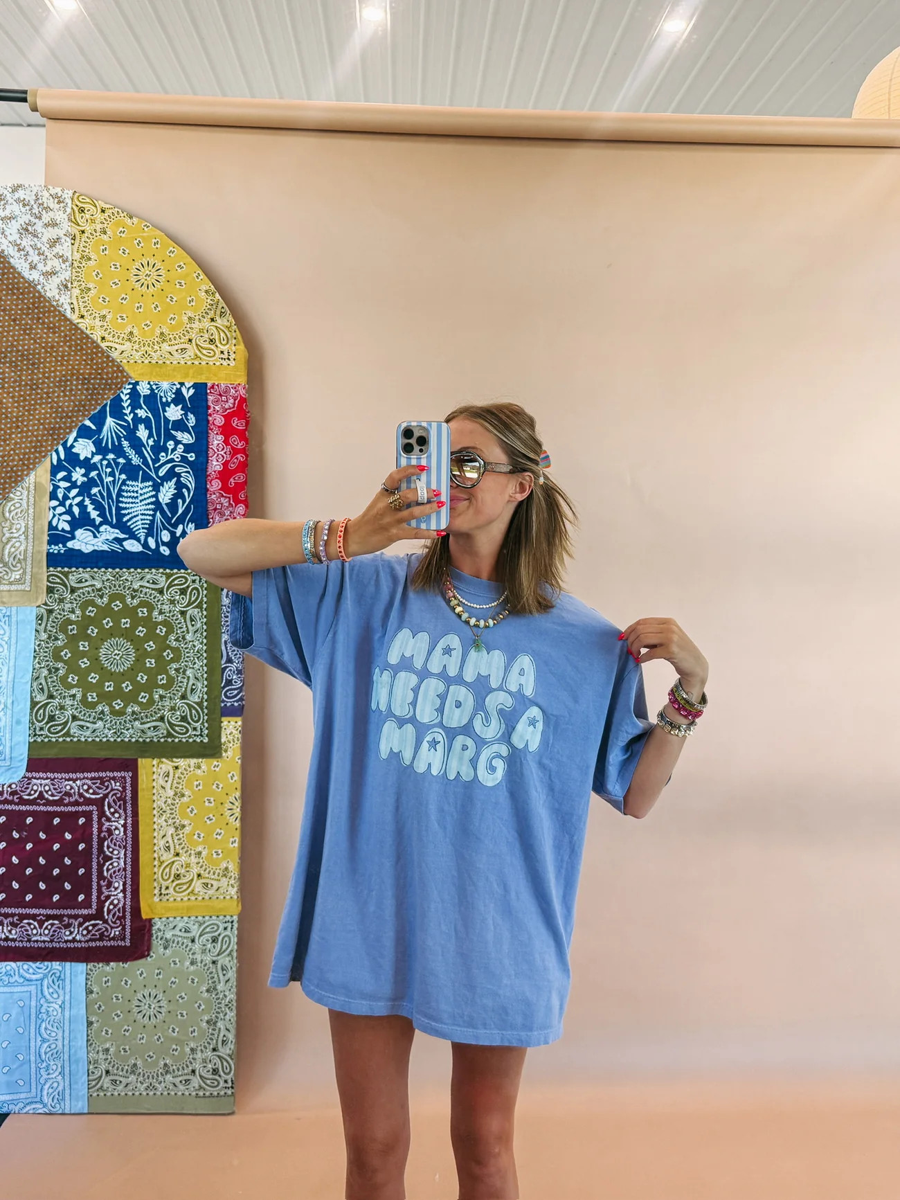 ETTA OG | stripe mama needs a marg graphic tee - denim | Etta+East