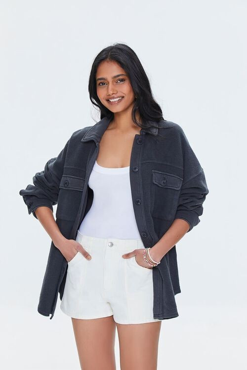 Fleece Button-Front Shacket | Forever 21 | Forever 21 (US)