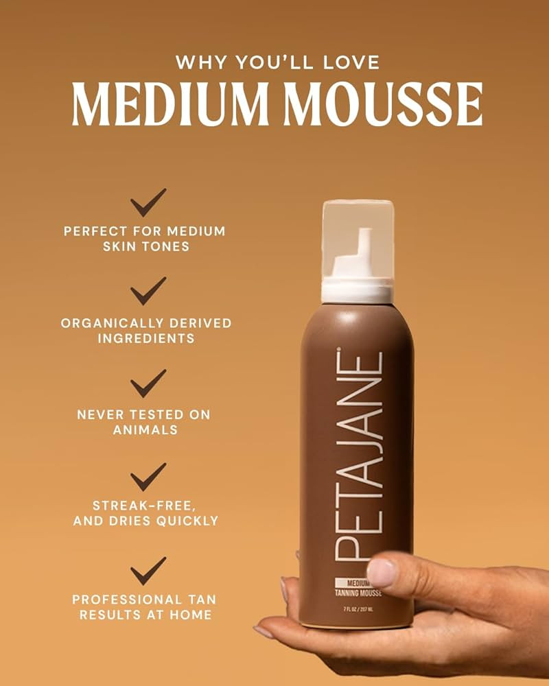 Medium Tanning Mousse 7oz - Made in the USA - Streak-Free, Fast-Absorbing, Lightweight, Vegan, Su... | Amazon (US)