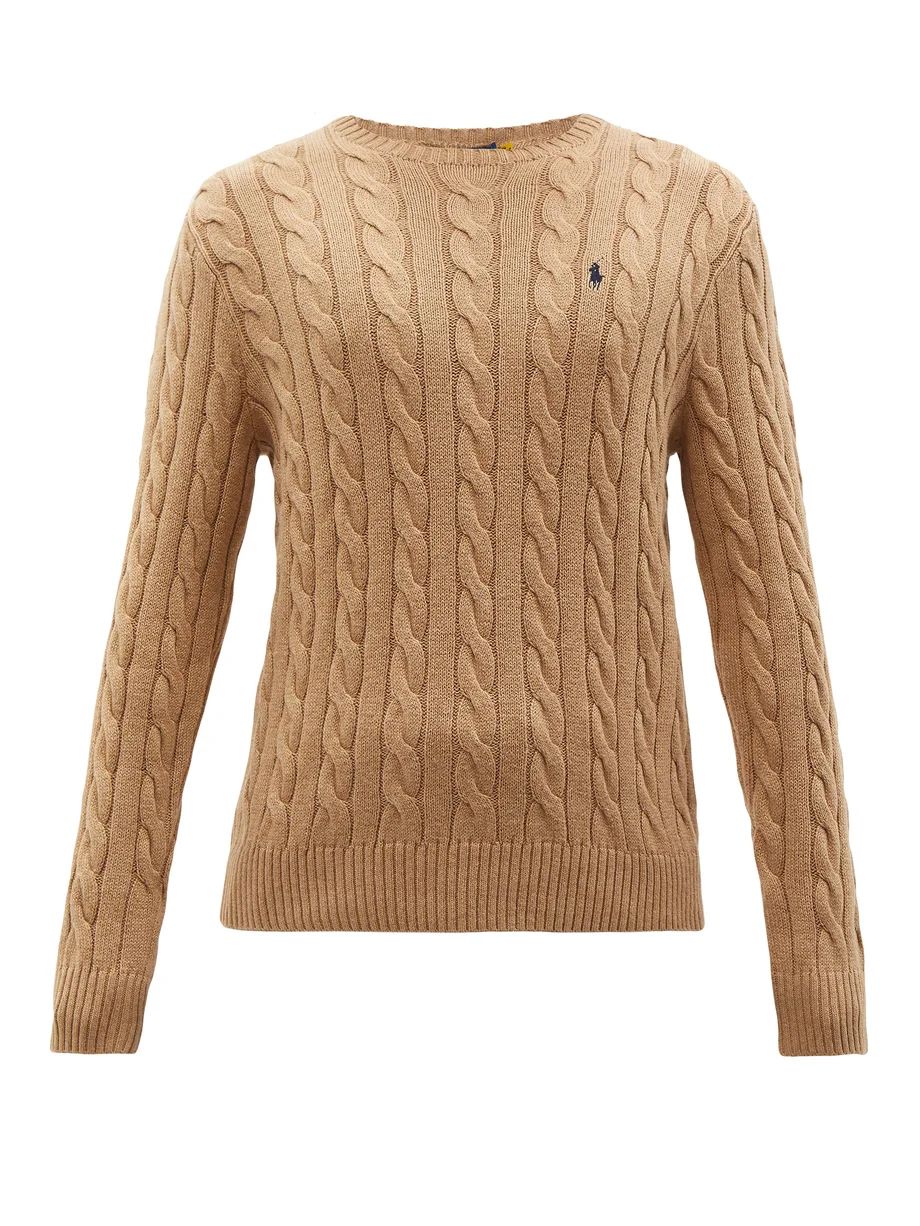 Logo-embroidered cotton cable-knit sweater | Polo Ralph Lauren | Matches (UK)