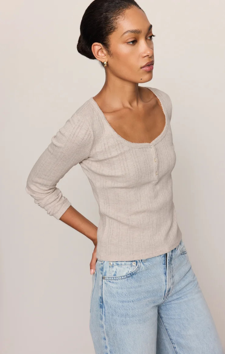 Audri Pointelle Henley Top | Z Supply