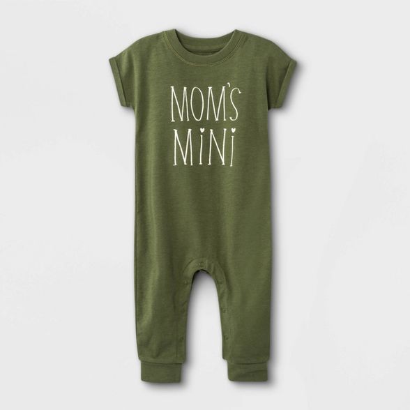 Baby Girls' 'Mom's Mini' Romper - Cat & Jack™ Olive Green | Target