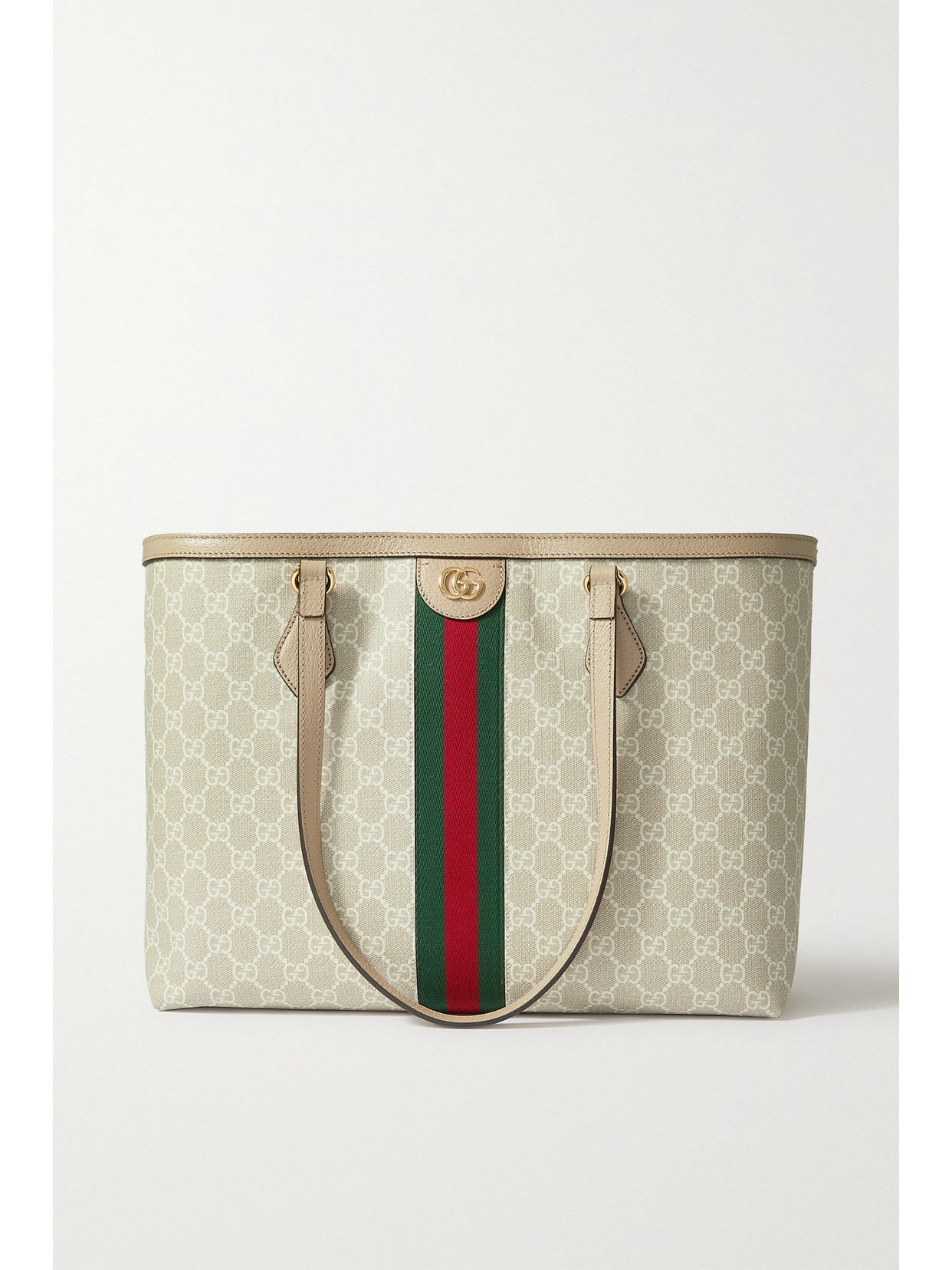 Gucci - Ophidia Webbing-trimmed Printed Coated-canvas And Leather Tote - White | NET-A-PORTER (US)