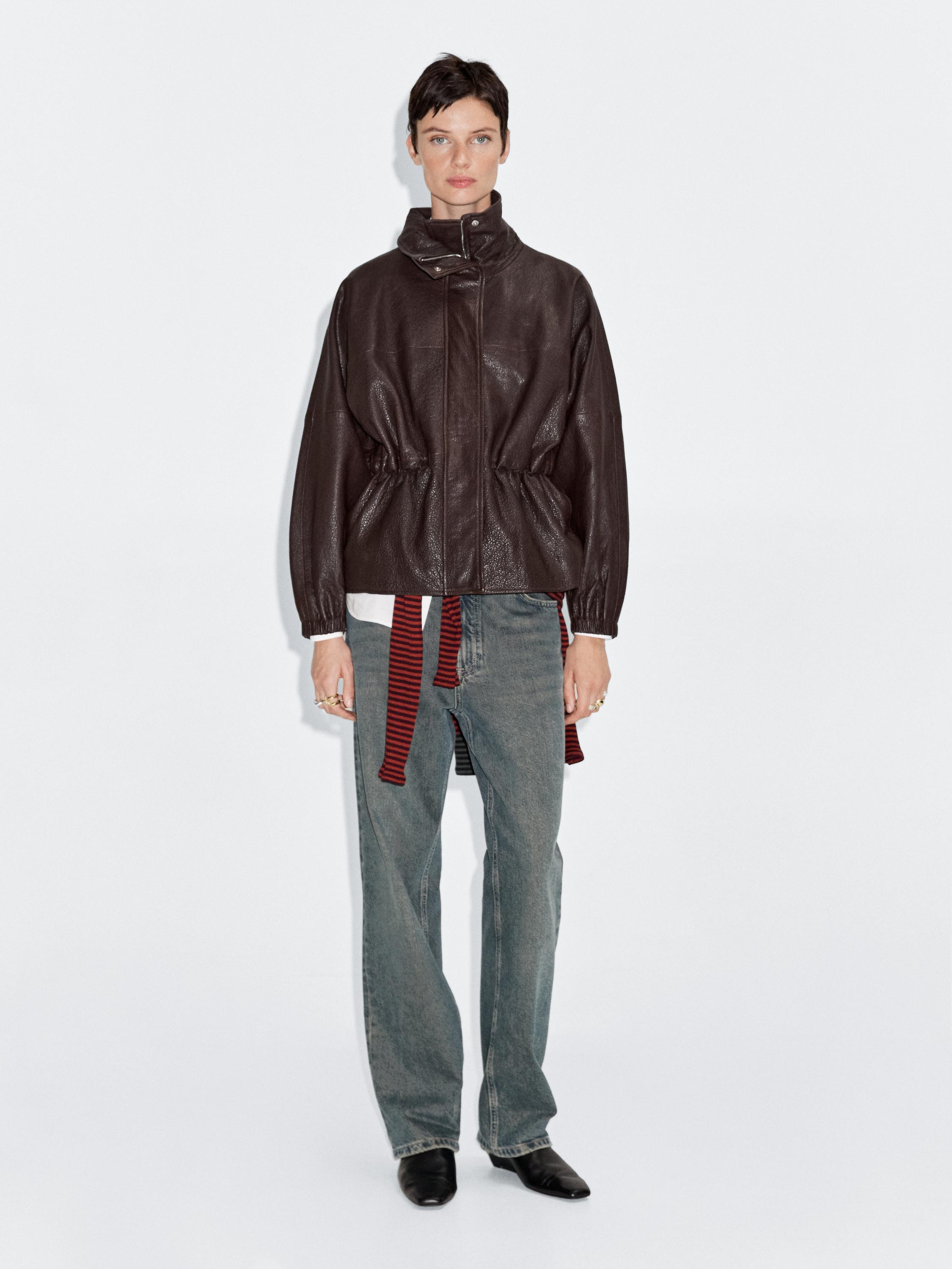 Nappa leather jacket with grainy finish | Massimo Dutti US