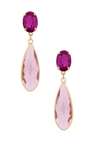 Anton Heunis Drops Earrings in Fuchsia Spectrum & Crystal from Revolve.com | Revolve Clothing (Global)
