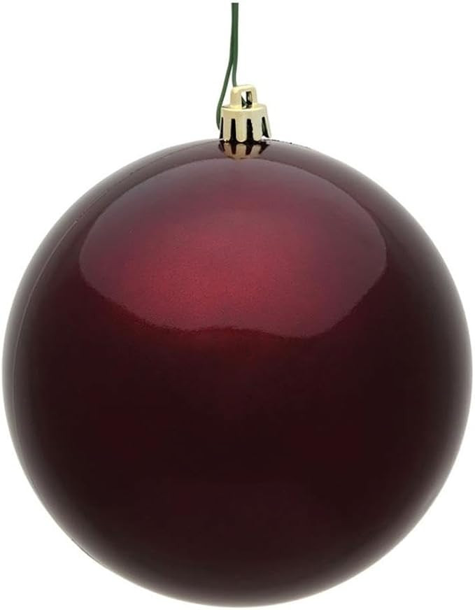 Vickerman 3" Plastic Ball Ornaments in Candy Burgundy Red (Set of 12) | Amazon (US)
