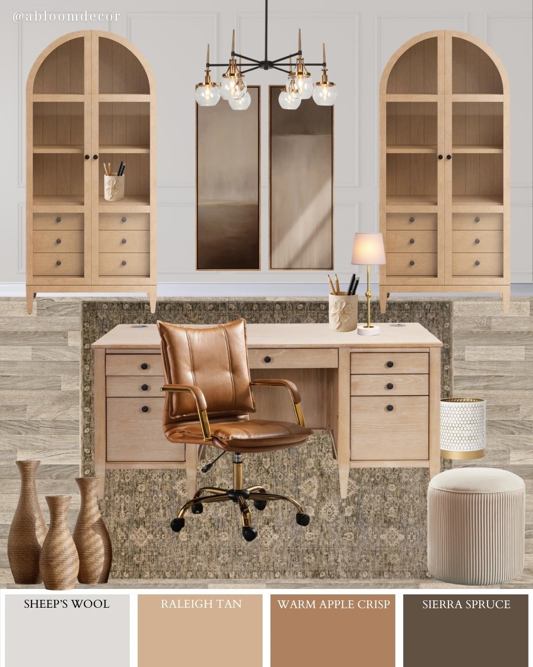 Warm Neutral Modern Home Office Design Mood Boardd

#LTKHome