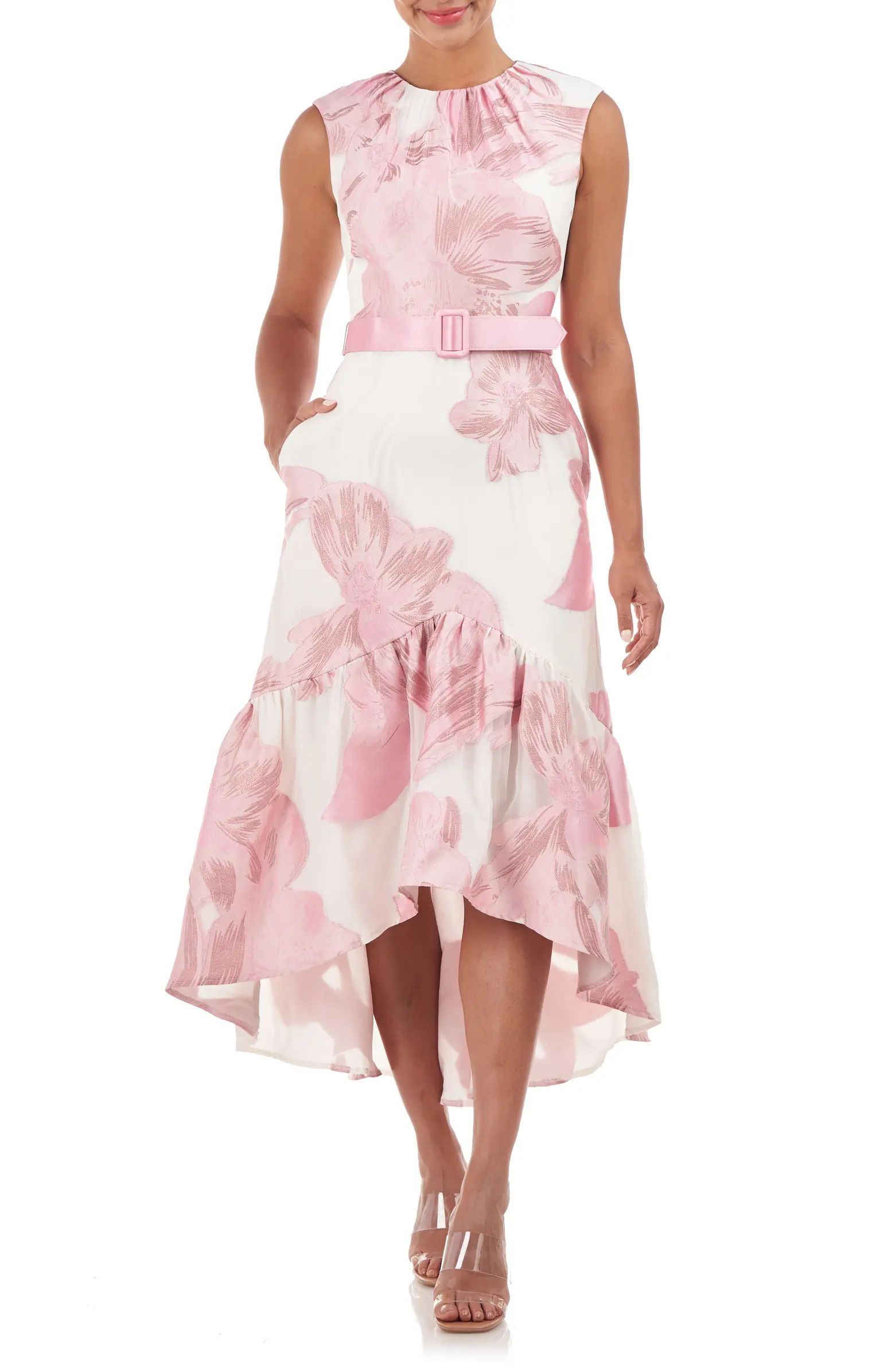 Beatrix Belted Floral High-Low Cocktail Dress | Nordstrom