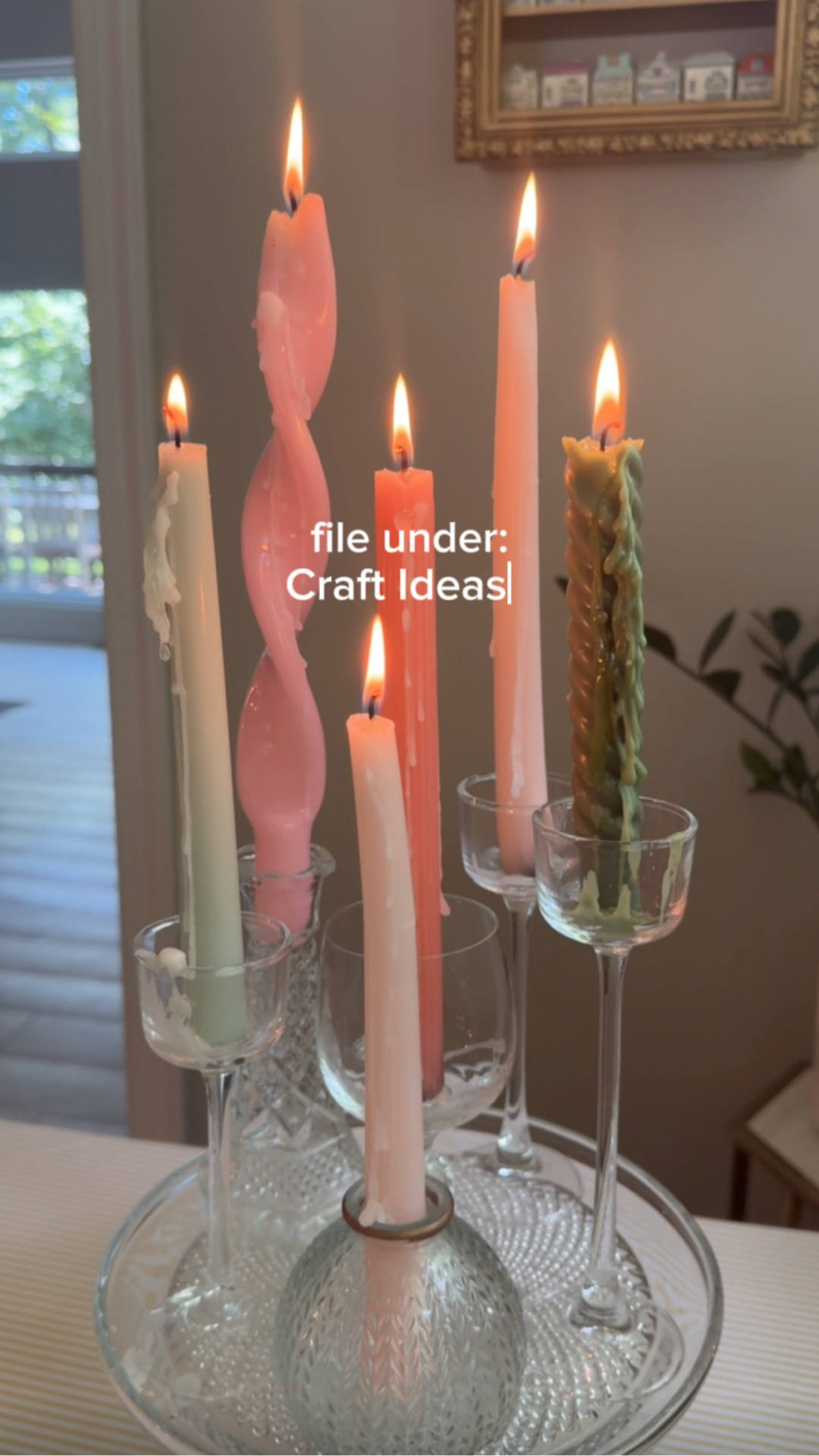 Make your own drippy candle plate centerpiece! I recommend hitting up a thrift store or the dollar tree! But here are some finds online that I’d use if I didn’t have time to go shopping in person! 