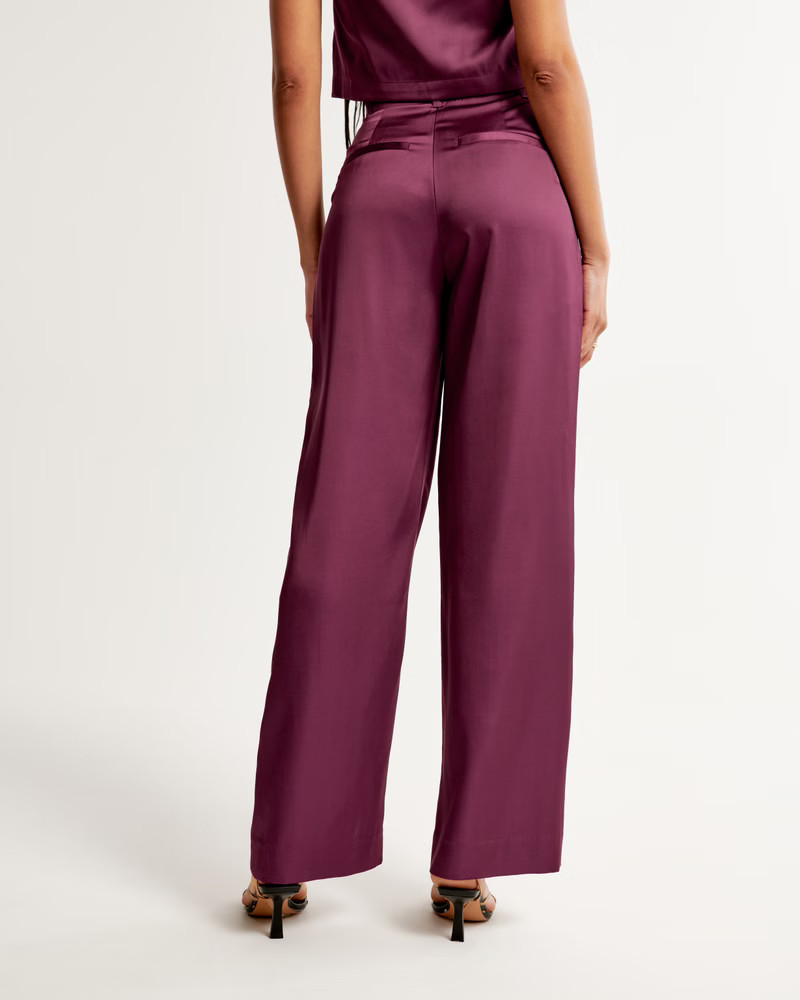 Women's A&F Sloane Tailored Satin Pant | Women's Bottoms | Abercrombie.com | Abercrombie & Fitch (US)