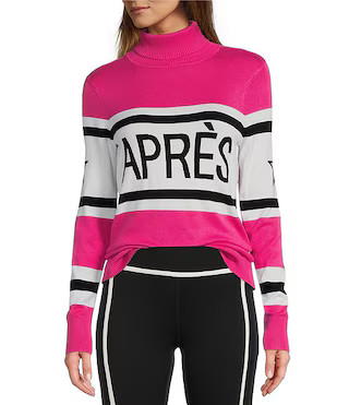 Active Apres Motif Ribbed Turtleneck Long Sleeve Statement Sweater | Dillard's