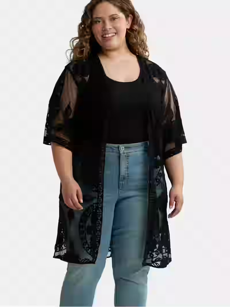Time and Tru Women's Lace Coverup, Sizes S-3XL | Walmart (US)