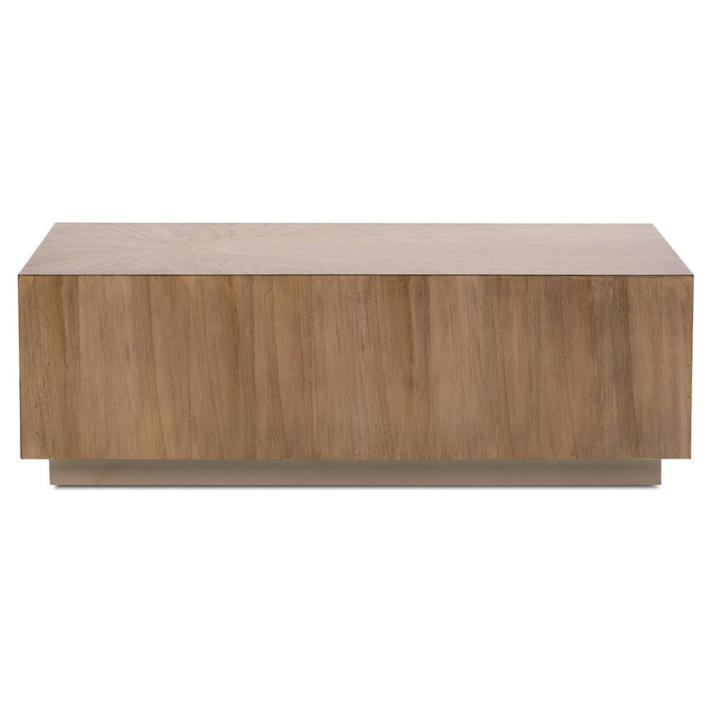 Stefan Rustic Lodge Brown Wood Rectangular Block Coffee Table | Kathy Kuo Home
