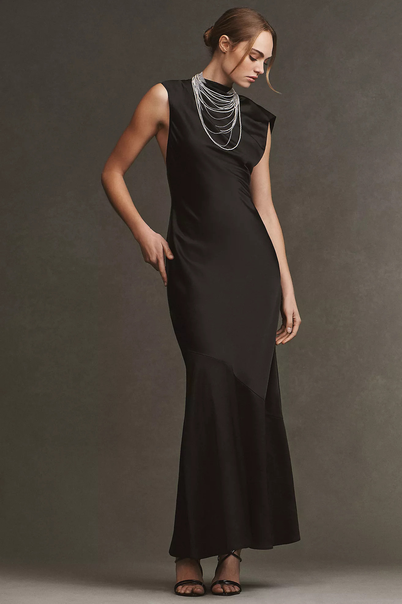 Significant Other Lana Cowl-Neck Tie-Back Satin Maxi Dress | Anthropologie (US)