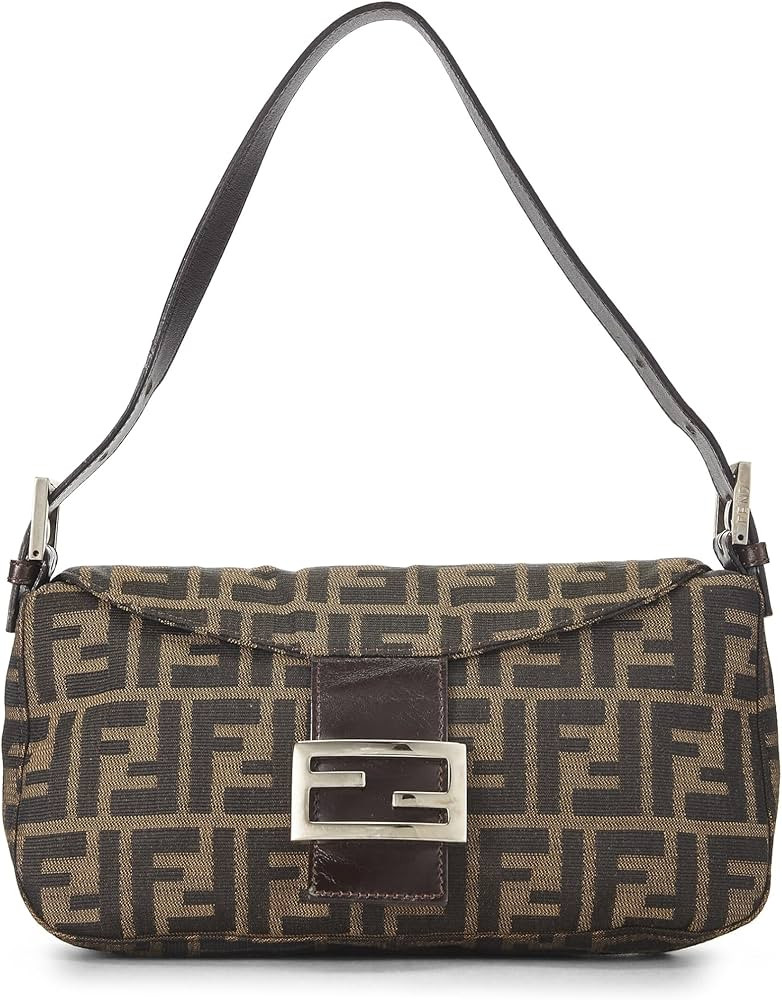 Amazon.com: Fendi, Pre-Loved Brown Zucca Canvas Shoulder Bag, Brown : Luxury Stores | Amazon (US)