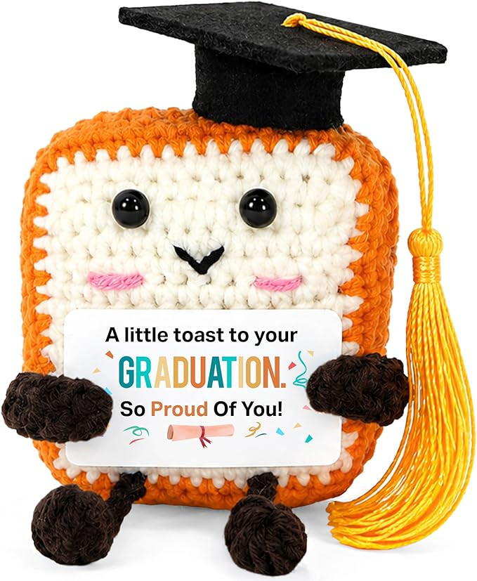 OASSIE 2026 Graduation Gift - Emotional Support Crochet Toast - Preschool College High School Kin... | Amazon (US)