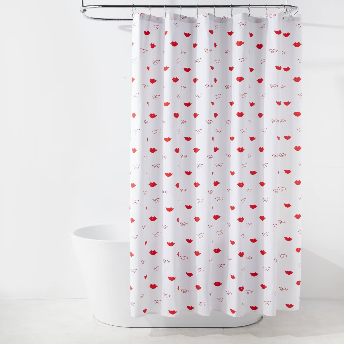 72"x72" Valentines Day Scattered Red Lips Shower Curtain - Room Essentials™ | Target