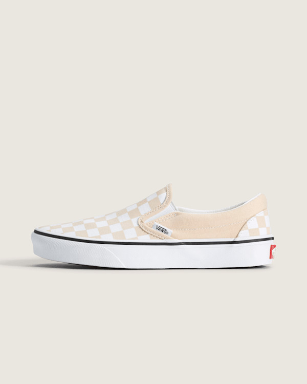 Vans Classic Slip-On Checkerboard Shoes (Checkerboard Creme Brule Beige) - 3.5 Boys / 5.0 Women | Vans (US)