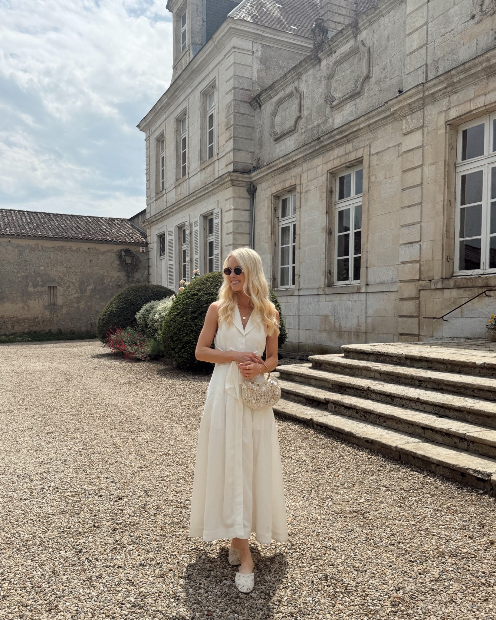 The perfect white summer dress for a vineyard 🇫🇷🍷✨

Hen do outfit, reiss dress, crochet flats, Zara bag

#LTKsummer