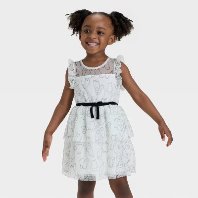 Toddler Girls' Sleeveless Halloween Ghost Tulle Dress - Cat & Jack™ Cream 3T | Target
