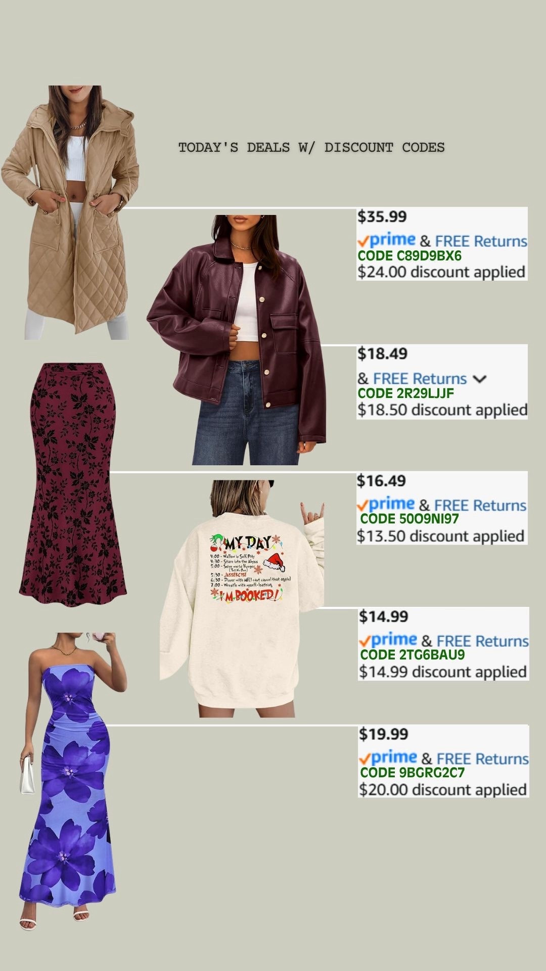 PROMO CODE DEALS ON AMAZON!

Promo codes are entered are on the check out screen where you select payment method. 

Codes & coupons only work for a limited time! If you get an error, it may have maxed the color/size you selected.. so try another one. Sometimes it helps to check out one item at a time! 

SCREENSHOT TO EASILY COPY/PASTE PROMO CODE AT CHECKOUT! 

#LTKFindsUnder50 #LTKootd #LTKSaleAlert