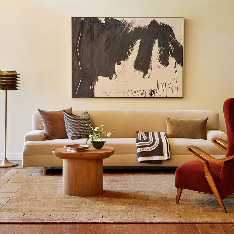 Rugs USA Petra High-Low Wool-Blend Area Rug, 6x9, Wheat | Amazon (US)