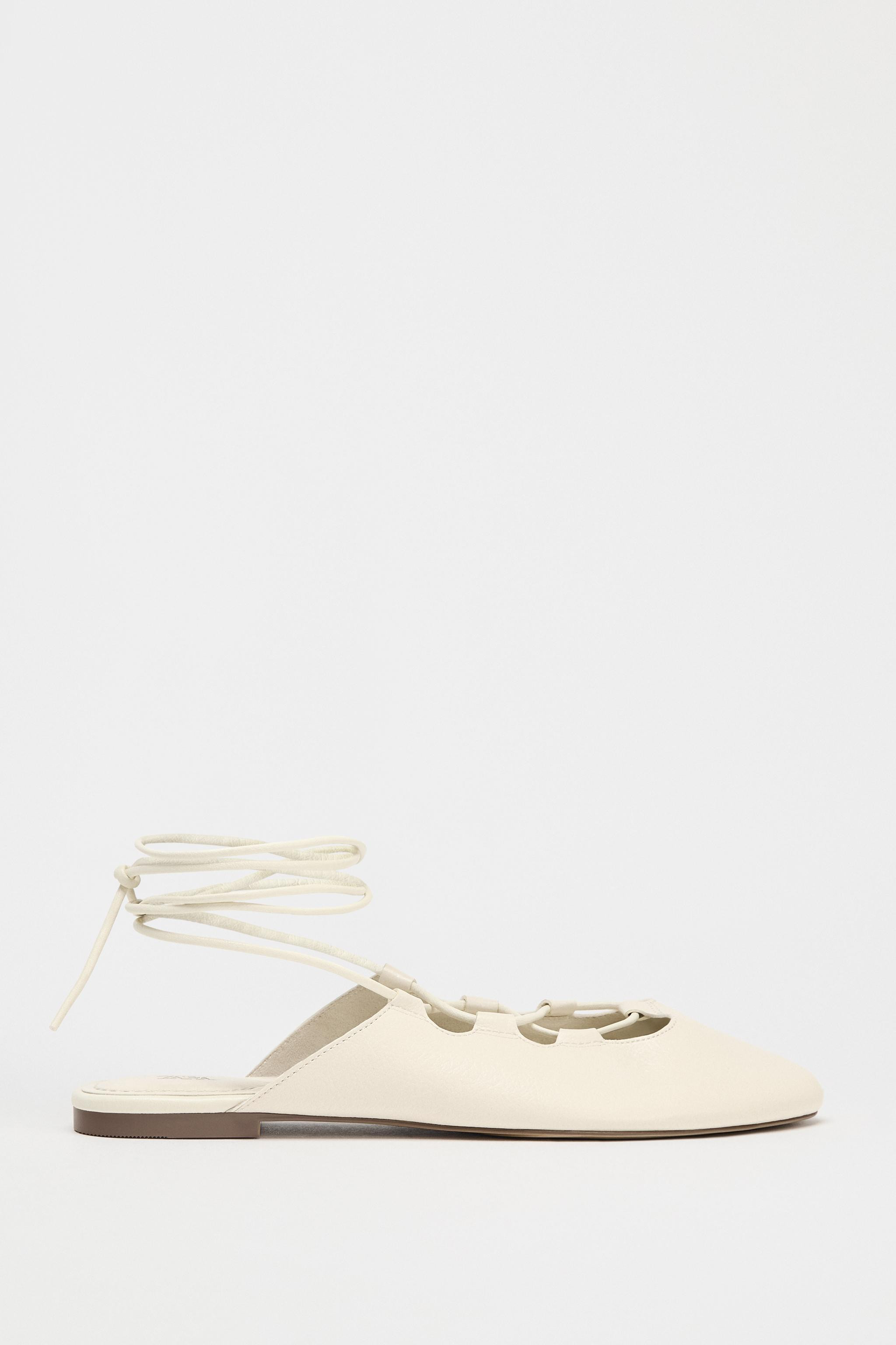 LEATHER SLINGBACK BALLET FLATS | Zara US