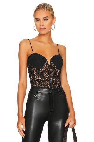 CAMI NYC Anne Corded Lace Bodysuit in Black from Revolve.com | Revolve Clothing (Global)
