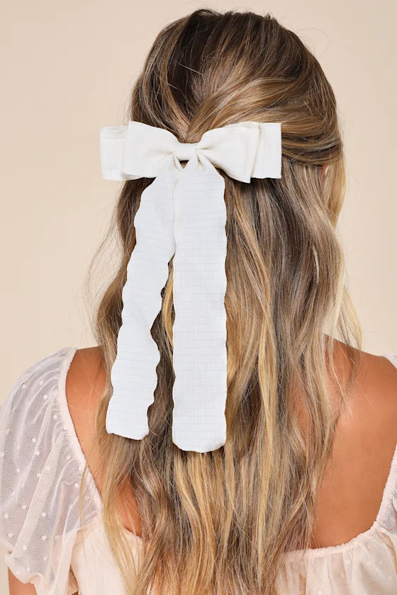 Immensely Sweet Pink and Ivory Bow Hair Clip Set | Lulus