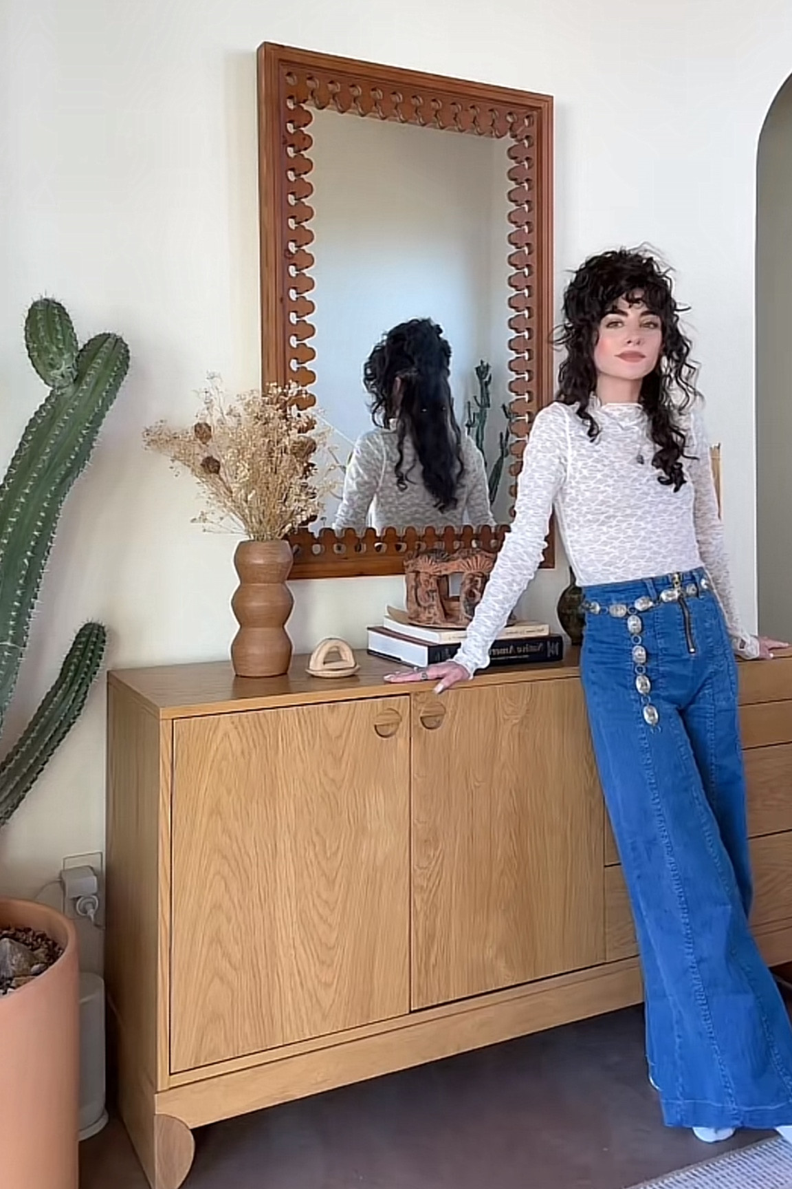 Loving this lace turtleneck tucked into high rise denim - makes a great layering piece with sweaters too! Belt is vintage but found a few similar ones  

#LTKStyleTip #LTKFindsUnder100